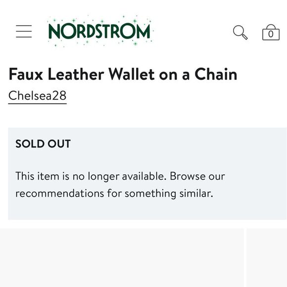 NWOT SOLD OUT Nordstrom Chelsea28 Faux Leather Wallet on a Chain in Black - Picture 2 of 15